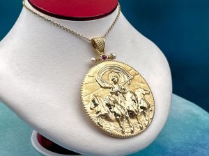 TAGLIAMONTE Designs (2218P) 925/YGP Cameo Pendant *Apollo*Reg.$400