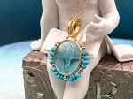 TAGLIAMONTE Designs (2307P) 925SS/YGP Venetian Cameo Pendant *Cupid*Reg.$225