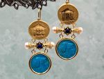 TAGLIAMONTE Designs (2039E) 925SS/YGP Magnesite Cameo Earrings *Troy, Athena*Reg.$280