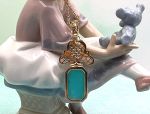 TAGLIAMONTE Designs (1760) 925SS/YGP Cameo Pendant *Amazonite* Reg.$250