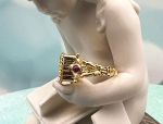 TAGLIAMONTE (1975) 925SS/YGP Venetian Intaglio Ring *Rubies *Lion*Reg.$200