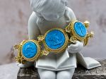 TAGLIAMONTE Designs (SH843B) 925SS/YGP Magnesite Cameo Bracelet *Mythology*Reg.$850