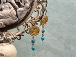 TAGLIAMONTE Designs (SH425) 18K  Cameo Earrings with Sleeping Beauty Turquoise*Angel Rafaello*Reg.$1280