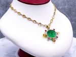 TAGLIAMONTE Designs (LDM7501) 18K Venetian Cameo Necklace with *Rubies+ Citrines* Medusa*