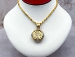 (LD4003N,KAB4004P) 14K Reversible Pendant & Square Byzantine Necklace*42Gms*Reg.$5000