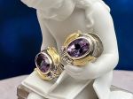 Lagos (1001) 925SS, 18K Amethyst Earrings*Caviar*Reg.$1250