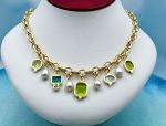 TAGLIAMONTE Designs (1996N) 925SS/YGP Venetian Cameo Charm Necklace *Pearls*Reg.$350