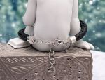SAMUEL B *BJC* (61747B-1,-2) 925SS Flexible Braided Leather Bangle Bracelet *Blue Quartz*Reg.$150