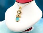 TAGLIAMONTE Designs (2105P) 925SS/YGP Venetian Cameo Pendant *Picnic Scene*Reg.$240