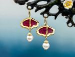 TAGLIAMONTE Designs (2251E) 925SS/YGP Venetian Cameo Earrings *Bacchus*Reg.$240