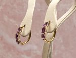 14K Yellow Gold Amethyst Hoop Earrings (2804)*Reg.$180