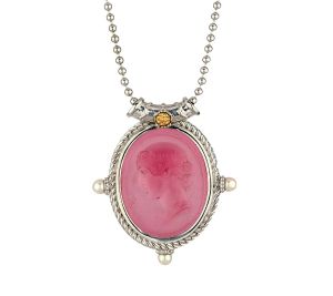 TAGLIAMONTE Designs (Q19002) 925SS /18K Cameo Necklace *Ceres*