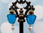 TAGLIAMONTE Designs (Q19052) 925SS/YGP Venetian Cameo Earrings *Medusa*Reg.$280