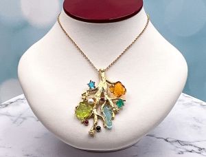 TAGLIAMONTE Designs (1807) 925SS / YGP Venetian Cameo Pendant XL*Sea Life Collection*Reg.$425