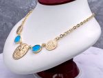 TAGLIAMONTE Designs (Q21119) 925SS/ YGP Magnesite Cameo Station Link Necklace *Terpsichore*
