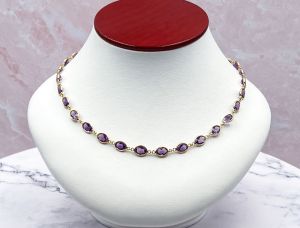 TAGLIAMONTE Designs (LD3549-Amethyst)14K Gemstone By the Inch Necklace*Reg.$1795