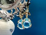 TAGLIAMONTE Designs (HQCR095-YGP) 925SS/YGP Blue Topaz Earrings *Busy Bee*Reg.$220