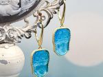 TAGLIAMONTE Designs (PN2855E) 925SS/YGP Venetian Cameo Earrings *Flora*Reg.$250