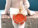 TAGLIAMONTE Designs (2309P) 925SS/YGP Venetian Cameo Pendant *Cupid*Reg.$225