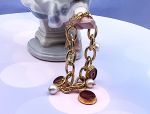 TAGLIAMONTE Designs (1936) 925SS/YGP Venetian Cameo Charm Bracelet*Reg.$325