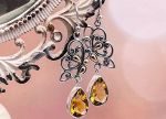 SAMUEL B *BJC* (59872E.CI) 925SS /18K Citrine Butterly Earrings *Reg.$165*