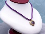 Arts Elegance (1117) 14K Yellow Gold Brazilian Amethyst Heart Pendant*Reg$1000