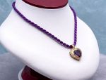 Arts Elegance (1117) 14K Yellow Gold Brazilian Amethyst Heart Pendant