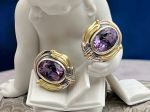 Lagos (1001) 925SS, 18K Amethyst Earrings*Caviar*Reg.$1250