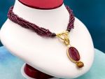 TAGLIAMONTE Designs (PN2941N) 925SS/YGP Venetian Cameo Statement Necklace*Psyche,Amore*Reg.$600