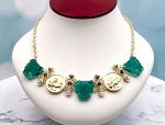TAGLIAMONTE Designs (SH206N) 925SS/YGP Venetian Cameo Necklace with *Lapis, Pearls*Medusa, Aurora*Reg.$800