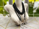 Versatile Labradorite and Pearl Beaded Scarf Necklace (LDM7545)