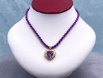 Arts Elegance (1117) 14K Yellow Gold Brazilian Amethyst Heart Pendant*Reg$1000