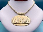 TAGLIAMONTE Designs (1616) 925SS/YGP Cameo Statement Necklace *Ages of Love*Reg.$900