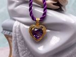Arts Elegance (1117) 14K Yellow Gold Brazilian Amethyst Heart Pendant*Reg$1000