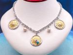 TAGLIAMONTE Designs (SH168) 925SS/Rhod. Plate Cameo Charm Necklace *Sunflower and Bee*Reg.$385