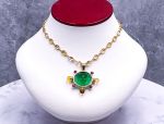 TAGLIAMONTE Designs (LDM7501) 18K Venetian Cameo Necklace with *Rubies+ Citrines* Medusa*