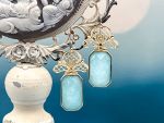 TAGLIAMONTE Designs (2215E) 925SS/YGP Amazonite Earrings*Reg.$285