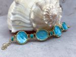 TAGLIAMONTE Designs (SH965B-Turq) 925SS/YGP Venetian Cameo Bracelet *Cupid*Reg.$650