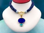 TAGLIAMONTE Designs (PN2938N) 925SS/YGP Venetian Cameo Statement Necklace*Apollo, Whale*Reg.$600