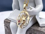 TAGLIAMONTE's Designs (LD3525) 14K Gold Cameo Enhancer Pendant *Cupid*Reg.$1000