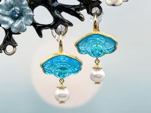 TAGLIAMONTE Designs (2252E) 925SS/YGP Venetian Cameo Earrings *Bacchus*Reg.$240
