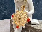 TAGLIAMONTE Designs (SH644) 18K Cameo Pendant w/ Coral *Medusa* Reg.$3200