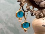 TAGLIAMONTE Designs (SH625) 925SS / YGP Venetian Cameo Earrings *Apollo, Chariot*Reg.$180