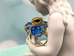 TAGLIAMONTE (1986R) 925SS/YGP Venetian Cameo Ring*Malachite*Medusa*Reg.$200