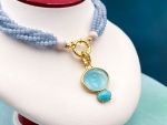 TAGLIAMONTE Designs (PN2937N) 925SS/YGP Venetian Cameo Statement Necklace*Medusa*Reg.$600