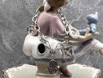 TAGLIAMONTE Designs (1891) 925SS/Rhod Cameo Charm Bracelet*Flora,Medusa,Cupid* Reg.$350