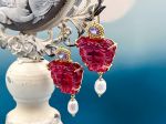 TAGLIAMONTE Designs (PN2866E) 925SS/YGP Venetian Cameo Earrings *Medusa*Reg.$280