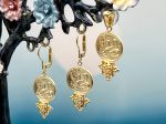 TAGLIAMONTE Designs (2241E,2286P) 925SS/YGP Cameo Earrings & Pendant Set*Reg.$210