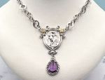 TAGLIAMONTE Designs (2030N) 925SS, 18K. Cameo Necklace *3 Graces*Reg.$450