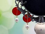 TAGLIAMONTE Designs (OR042-RD) 925SS/YGP Venetian Cameo Earrings *Sphynx*Reg.$280